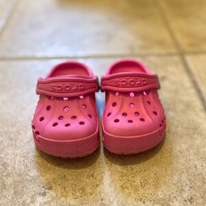 CROCS Kids Pink Classic Clog with Heel Strap toddler size 5